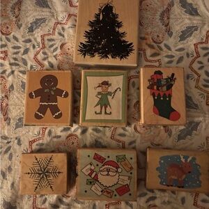 Source Unknown Holiday Stamp Set with Festive Designs